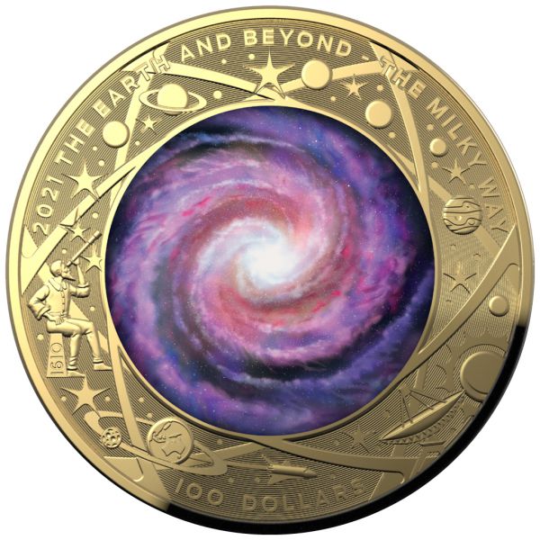 100 dolar Zlatá mince Mléčná dráha - finální vydání ze série Earth and Beyond Serie! 1 Oz