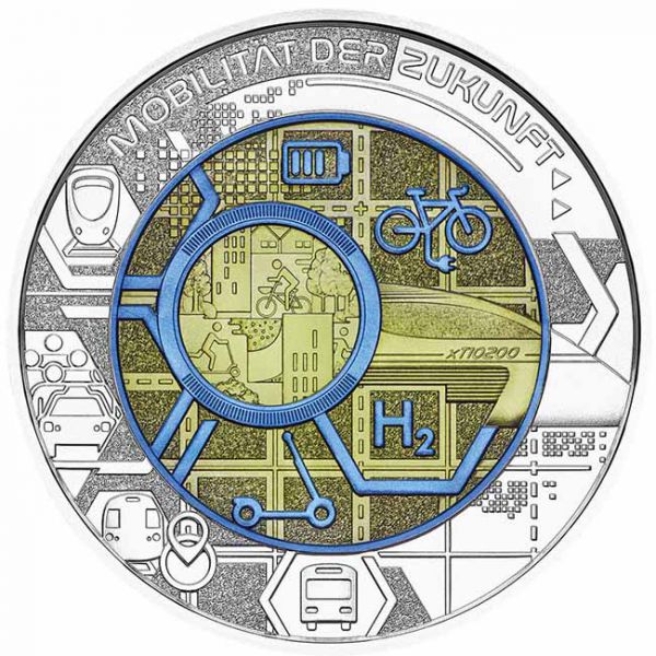 25 Euro Stříbrná / niobová mince Mobilita budoucnosti