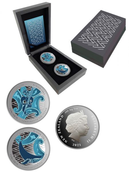 2 dolar Sada stříbrných mincí Strážce oceánu 2 x 1 Oz