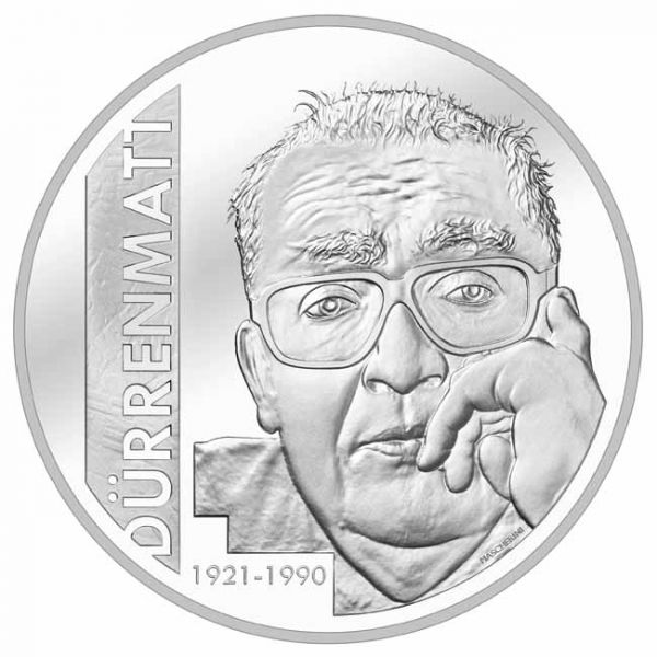 20 frank Stříbrná mince Friedrich Dürrenmatt PP                            
