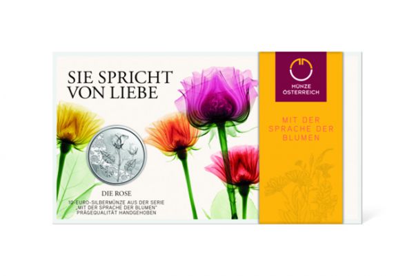 10 Euro Stříbrná mince Růže - Start nové série S jazykem květin
