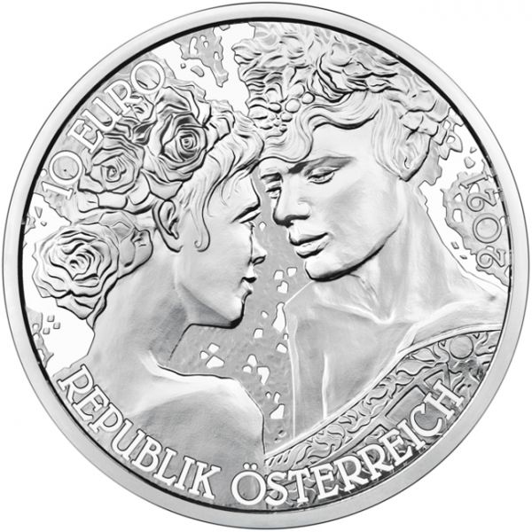 10 Euro Stříbrná mince Růže - Start nové série S jazykem květin