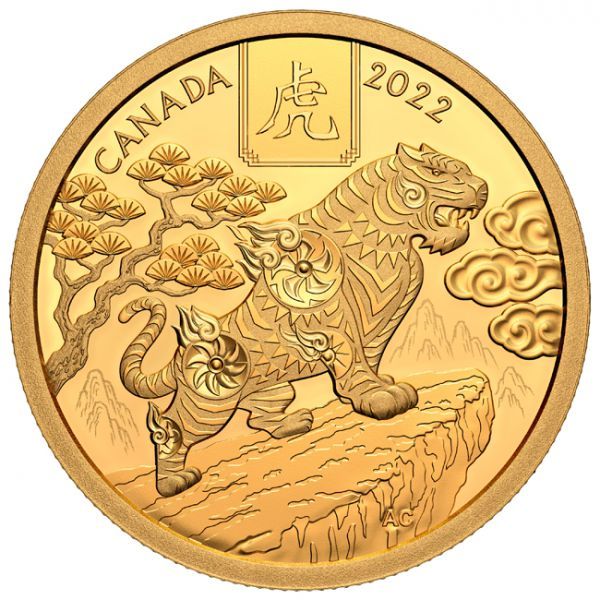 100 dolar Zlatá mince Lunární rok Tygra 1/2 Oz
