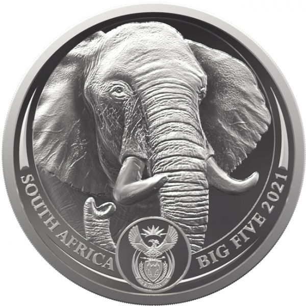 Platinová minca: Velká peťka  Slon 1 Oz PP