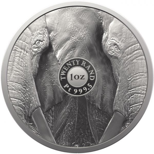 Platinová minca: Velká peťka  Slon 1 Oz PP