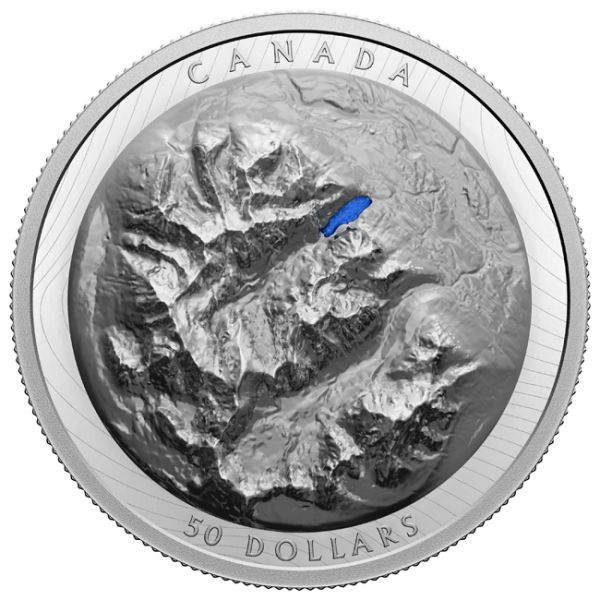 50 dolar Stříbrná mince jezero Louise
