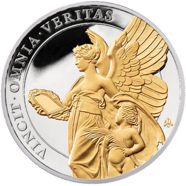Queens Virtues (Královniny ctnosti) - Truth/Pravda, 1 oz stříbra pozlaceno