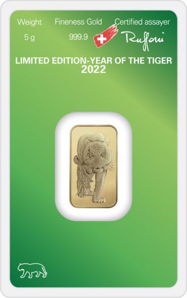 Zlatý zliatok Argor Heraeus 5 g - Tiger