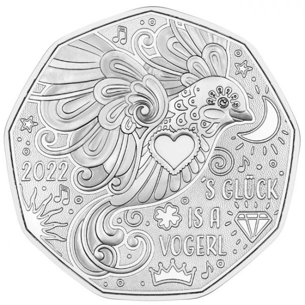 Novoroční stříbrná mince 2022 - Štěstí je pták