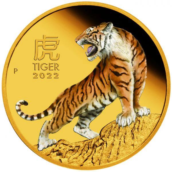 Lunární rok Tygra - kolorovaná mince, 1 oz
