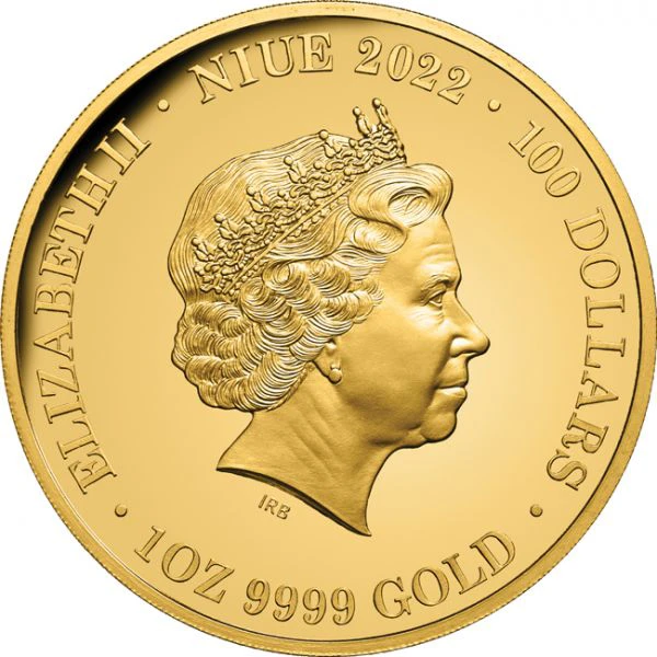 100 dolar zlatá mince Smrtelný a nebezpečný! Černý had červenobřichý