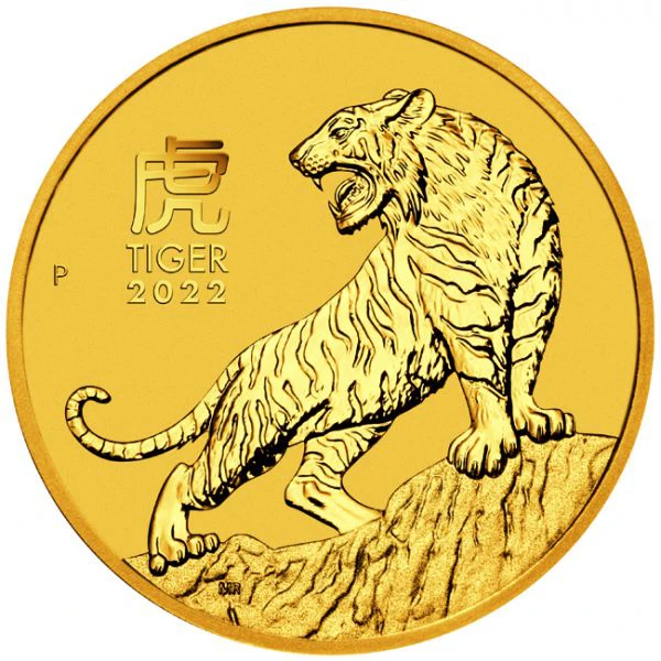 Zlatá minca Lunárna séria III - Rok Tigra 1/20 Oz 2022