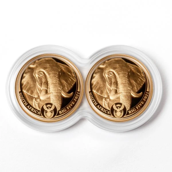 Big Five II - Slon 2021, sada 2x 1/4 oz zlata