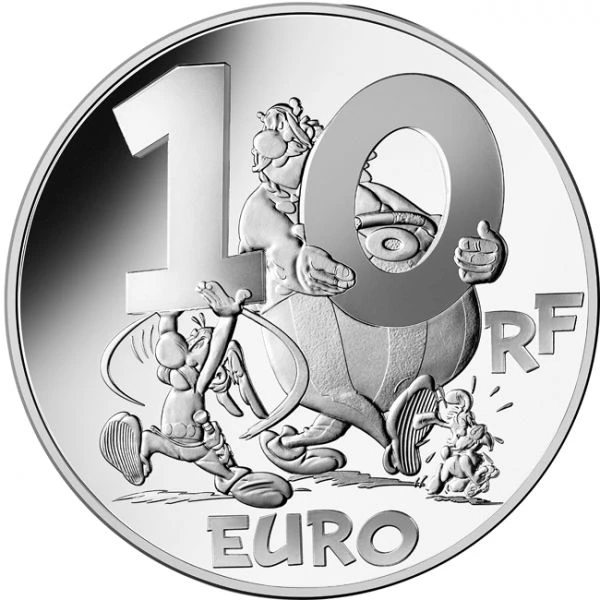 Asterix - trojice 10 EUR stříbrná / barevná