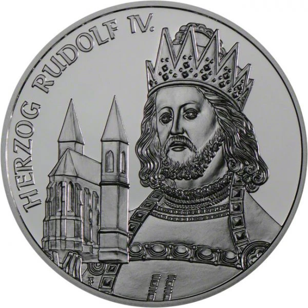 Středověk - Vévoda Rudolf IV., stříbrná mince