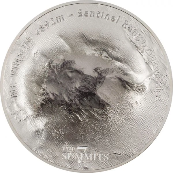 7 vrcholů: Mount Vinson, 5 oz stříbra s ultra vysokým reliéfem
