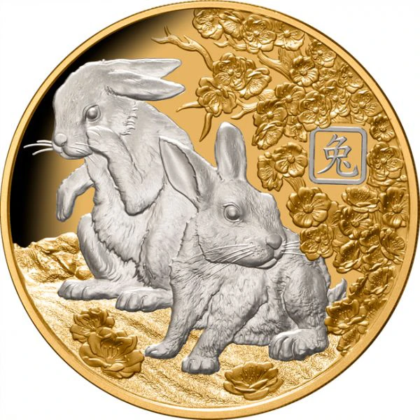 Zlatá mince Lunární králík v etuji, 1 oz, ražba pouze 150 ks