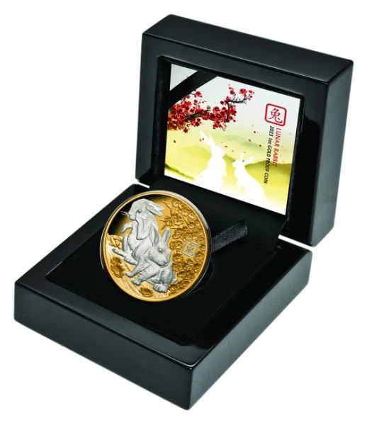 Zlatá mince Lunární králík v etuji, 1 oz, ražba pouze 150 ks