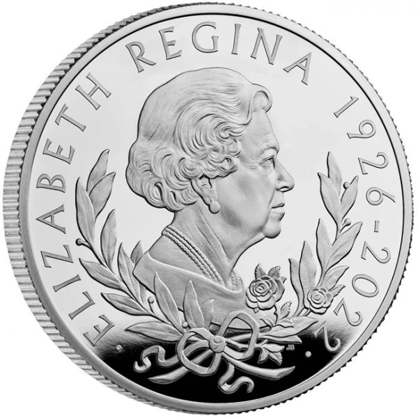 Stříbrná mince královny Alžběty II.,1 unce