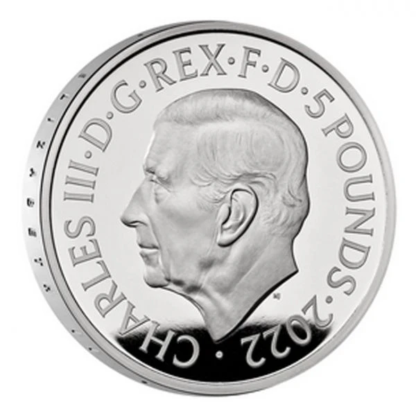 Královna Alžběta II 5 liber, platinová mince Piedfort