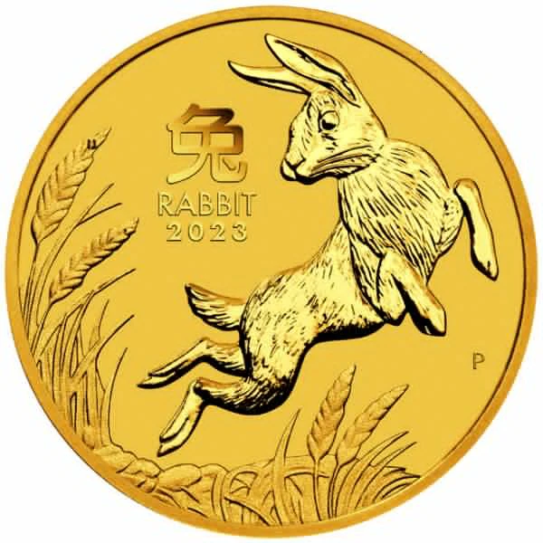 Zlatá minca Lunárna séria - Rok Zajaca 1/10 Oz 2023