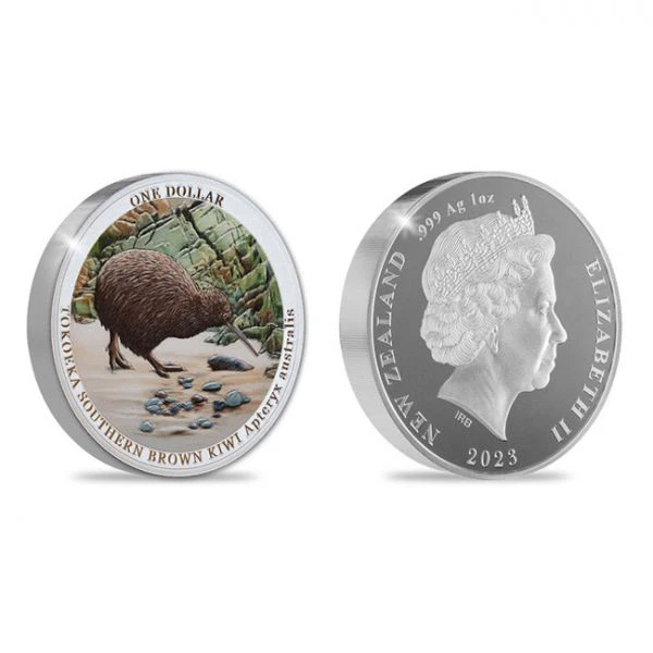 Kiwi 2023, 1 oz stříbra v barvě