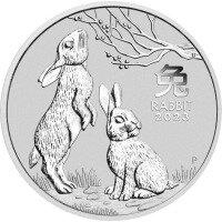 Strieborná minca Rok Zajaca 2 Oz 2023 