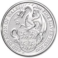 Strieborná minca "Drak" The Queen's Beasts Dragon (2017), 2 Oz 