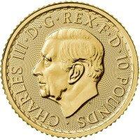 Zlatá minca Britannia Charles III 2023, 1/10 oz