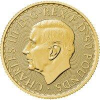 Zlatá minca Britannia Charles III 2023, 1/2 oz