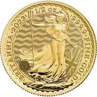 Zlatá minca Britannia Charles III 2023, 1/2 oz