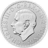 Strieborná minca Britannia 1 Oz - Charles III 2023