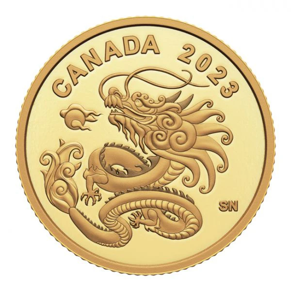 Nebeský drak, zlatá mince Kanada