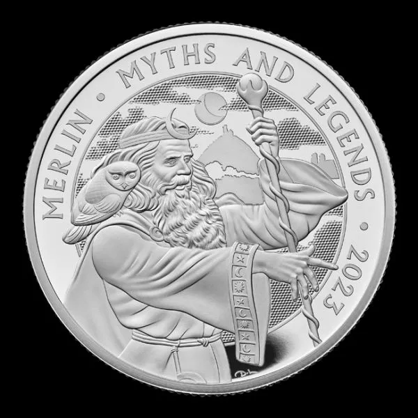 Merlin, stříbrná mince