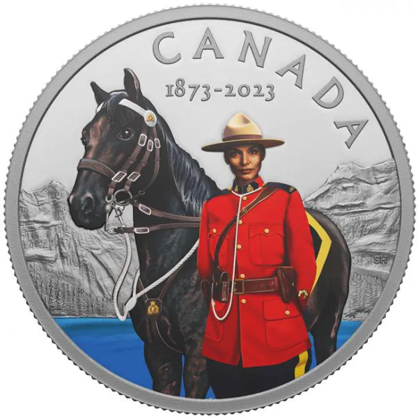 150. výročí Královské kanadské jízdní policie, 1 oz stříbra