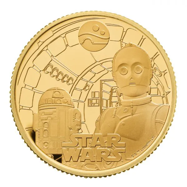 Star Wars:R2-D2 a C3PO, 1/4 oz zlata