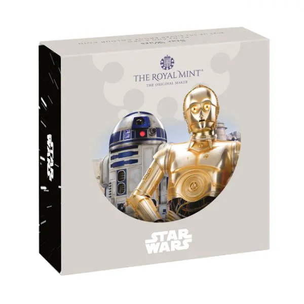 Star Wars:R2-D2 a C3PO, stříbrná mince kolorovaná