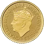 Zlatá korunovačná minca Charles III 2023 - Monogram - 1/10 oz