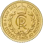 Zlatá korunovačná minca Charles III 2023 - Monogram - 1/10 oz