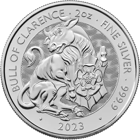 Strieborná minca 2 Oz Tudorovské zvieratá The Bull of Clarence Silver Coin | 2023