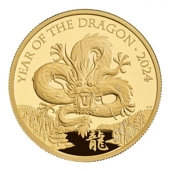 Zlatá mince Lunární drak 2024, emise 888 ks