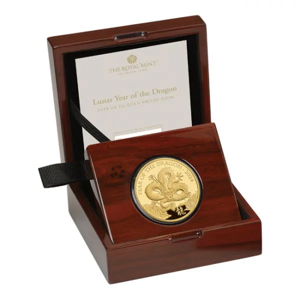 Zlatá mince Lunární drak 2024, emise 888 ks