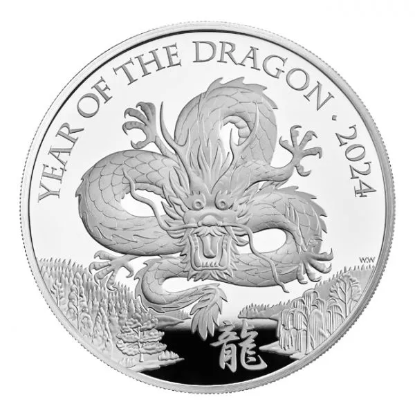 Lunární drak 2024 - Britská královská mincovna, 1 oz stříbra