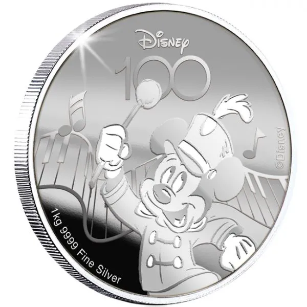 100. výročí Disney: Mickey Mouse - 1 kg stříbra, emise 199 ks