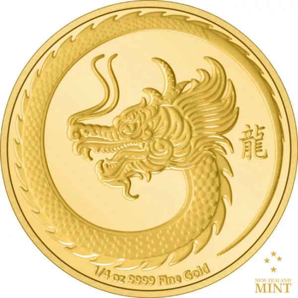 Lunární drak 2024 - Novozélandská mincovna, 1/4 oz zlata