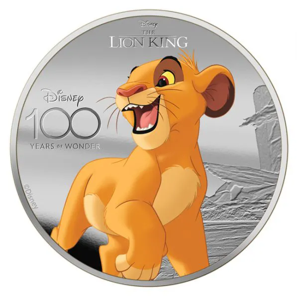 100. výročí Disney: Lví král - 1 oz stříbra, emise pouze 1000 ks