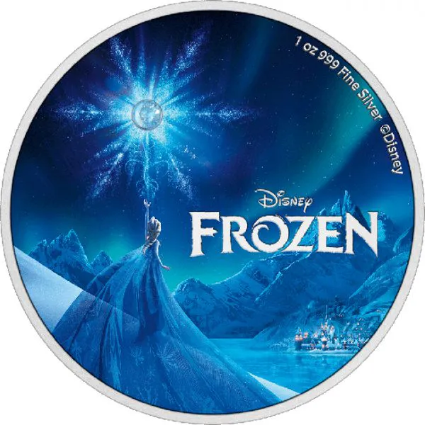 Frozen - 10. výročí filmu, 1 oz stříbrná kolorovaná mince