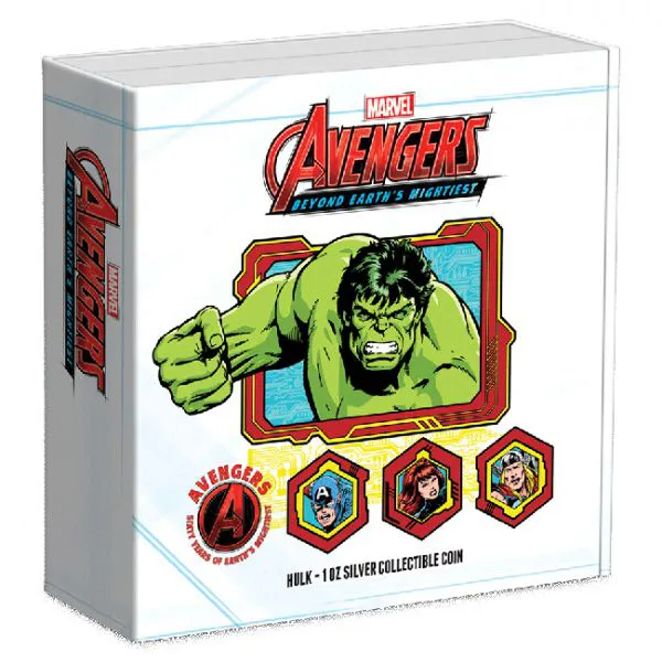 Hulk - 60. výročí Marvel Avengers, 1 oz stříbra