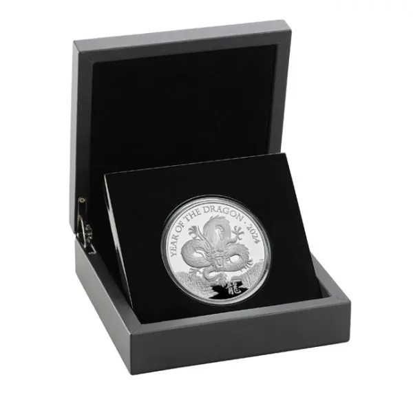 Lunární drak 2024 - Britská královská mincovna, 5 oz stříbra