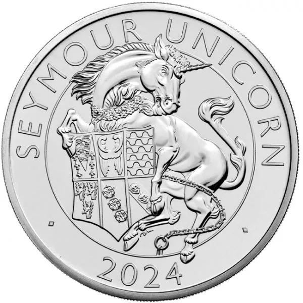 Mince Tudorovská zvířata - Seymour Unicorn 2024, 28 g CuNi v blistru